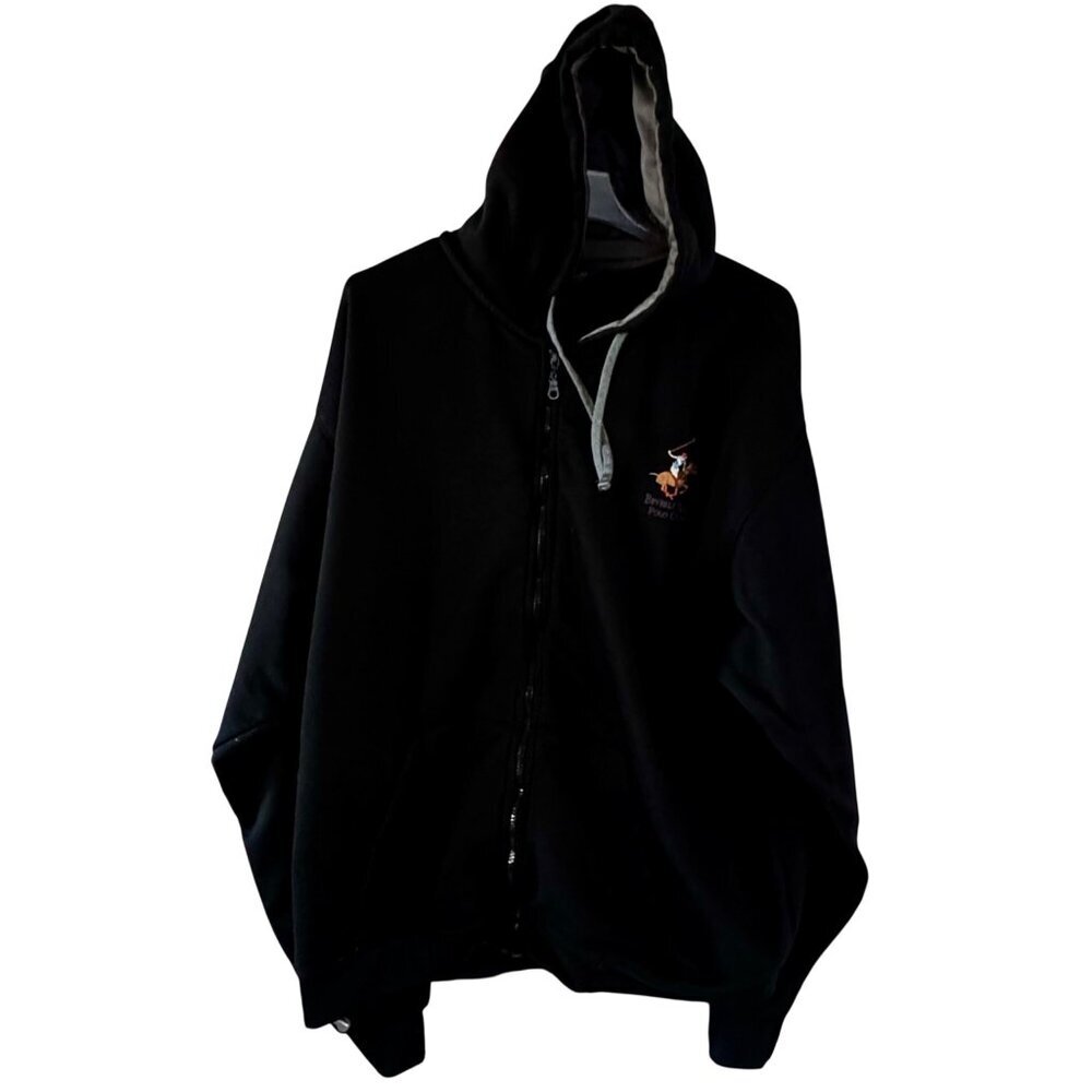 Beverly Hills Polo Club XXL Black Full-Zip Hoodie W/ Embroidered Logo